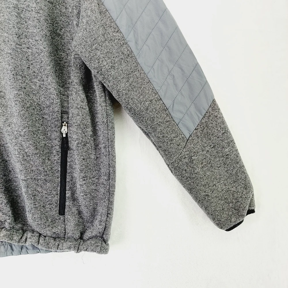 New Balance Gray Two Textures Cozy and Comfy Men's Zip Up Jacket Z14